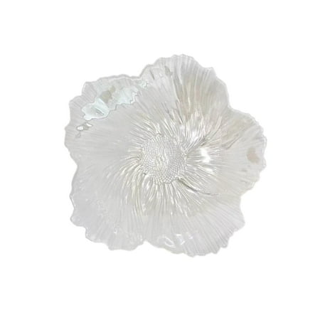 

Tabletop Crystal Glass Fruit Plates Bowl Household Snack Cake Dish Round White Dessert Plate for Pasta Ice Cream Home Steak Decor 21cm 1Pc