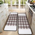 thumbnail image 4 of Kitchen Rugs Sets Of 2,Brown and White Checkerboard Checkered Pattern Anti Fatigue Kitchen Mat Rugs Non Slip Washable,Decorative Kitchen Floor Mats for Kitchen,Sink,Laundry,17"x47"+17"x47", 4 of 5