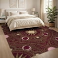 thumbnail image 3 of ODIKA 8'x10' Washable Area Rug Non-Shedding, Easy Care, Pink Boho Maximalist Interlocking Rings Symmetrical Border Retro for King Size Bedroom Under Bed, Master Suite, 3 of 7