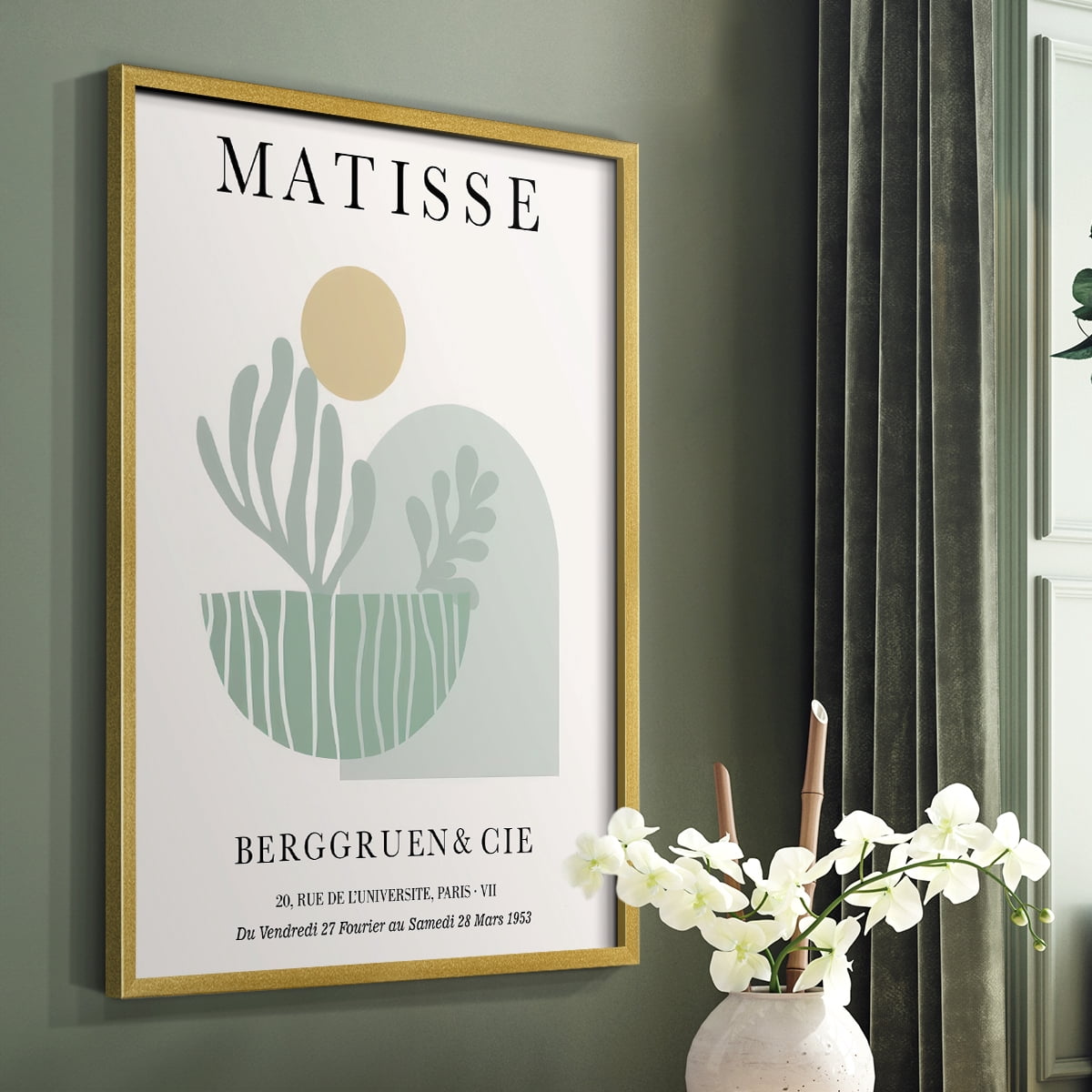 Matisse CLXXXII Framed Print in Gold Solid Wood 22 x 28 Framed Print