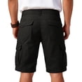 thumbnail image 3 of Homeyce Men's Cargo Shorts Elastic Waistband Button Down Short Summer Work Casual Relaxed Fit Fishing Big and Tall Camo Cargo Shorts Multi Pockets Twill Quick Dry Beach Shorts,Black S, 3 of 3