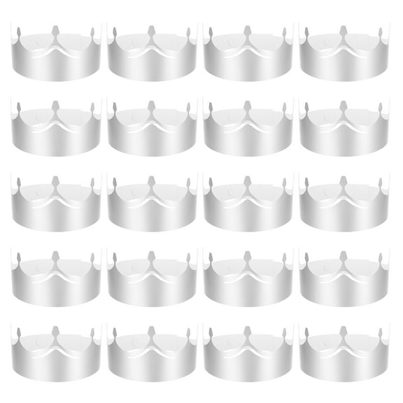 Uxcell 24Pcs Paper Crowns Silver Foil Crown for Birthday, Arc Hollow Style