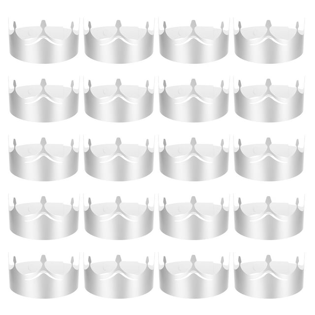 Uxcell 24Pcs Coronas de papel Corona de papel de aluminio plateado para cumpleaños, estilo hueco de arco