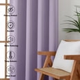 thumbnail image 2 of MKHILL Aether Lavender Thermal Insulated Blackout Curtains 2 Panels, 63 Inch Long Rod Pocket Room Darkening Window Drapes for Bedroom Living Room Kids Room, Each 40" W x 63" L, Lavender, 2 of 12