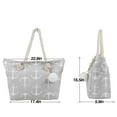 thumbnail image 5 of Extra Large Beach Bags Totes Women Waterproof Sandproof Big Tote Bag Zipper Inner Pockets Rope Handle Canvas with Zip Closure Swim Pool Gym Picnic Travel Weekend Accessorie Grey Anchor Handbag Gifts, 5 of 6
