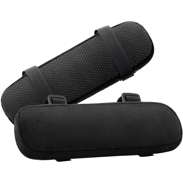 Almohadillas para reposabrazos de silla (paquete de 2), cómodo cojín para silla de juegos de computadora, soporte para codo extraíble y lavable, alivio de presión del antebrazo, negro