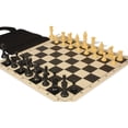 thumbnail image 2 of Standard Club Easy-Carry Plastic Chess Set - Black & Camel Pieces with Vinyl Rollup Board - Black, 2 of 8