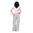 thumbnail image 5 of Forever 21 Women's Heather Grey Cargo Oversized Wide-Leg Sweatpant, Cargo Pocket Design for Athleisure & Lounging, XS, 5 of 6