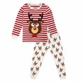 thumbnail image 2 of BINIDUCKLING-Conjunto de pijamas de algodón para niños y niñas, ropa de dormir de manga larga con dibujos animados de alce y Navidad, para otoño, 2 of 4
