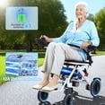 thumbnail image 3 of Electric Wheelchair for Adults 18kg Foldable Power Wheelchair, Dual 180W Motors with 20km Range, Handrail Towing Design, Aluminum Alloy Frame for Travel & Daily Mobility - White, 3 of 9