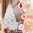 thumbnail image 3 of Mayhihi 5 FT White Unlit Artificial Christmas Pine Tree, Xmas Tree Holiday Party Decoration with Sturdy Metal Stand, Full 498 Branch Tips for Indoor and Outdoor, 3 of 7
