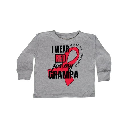 

Inktastic Sickle Cell Awareness I Wear Red For My Grampa Gift Toddler Boy or Toddler Girl Long Sleeve T-Shirt
