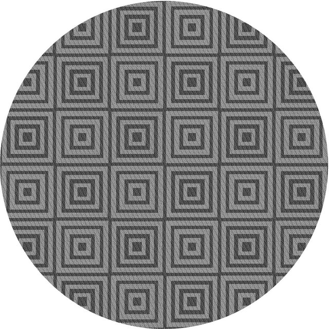 Ahgly Company Tapis Rond Lavable en Machine Intérieur Transitionnel Gris Loup Gris, 8 Pieds Rond