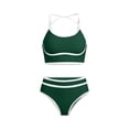 thumbnail image 4 of UTSJKR Women's 2026 New Solid Two Piece Bikini Set, European Slim Fit Trendy Bathing Suit, Cross Border Beach Swimwear Green XL, 4 of 6