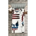 thumbnail image 3 of Ambesonne American Flag Quilted Bedspread Set 2 Pcs, Eagle and Stripe, Twin Size, Navy Maroon, 3 of 3