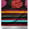 thumbnail image 3 of oneOone Viscose Chiffon Fabric Stripe & Floral Panel Printed Craft Fabric BTY 42 Inch Wide, 3 of 3