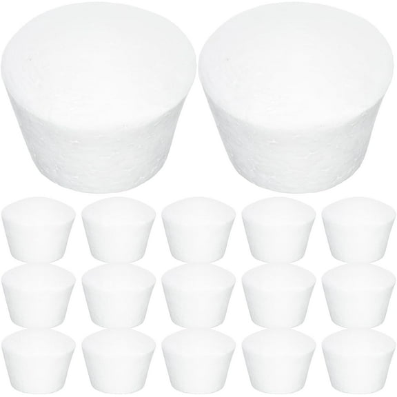 GANAZONO 20pcs Foam Cupcake Paintable Faux Cake Model Foam Dummy Cake Model for Birthday Wedding Christmas Party Decoratin White 6.5cm
