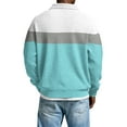 thumbnail image 4 of Nokdvo Mens Waffle Polo Shirts Long Sleeve Collared Shirt with Collar Button Front Textured Knit Sweatshirt Color Block Relaxed Fit Fashion Winter Comfort Thermal Clothes,Light Blue S, 4 of 4
