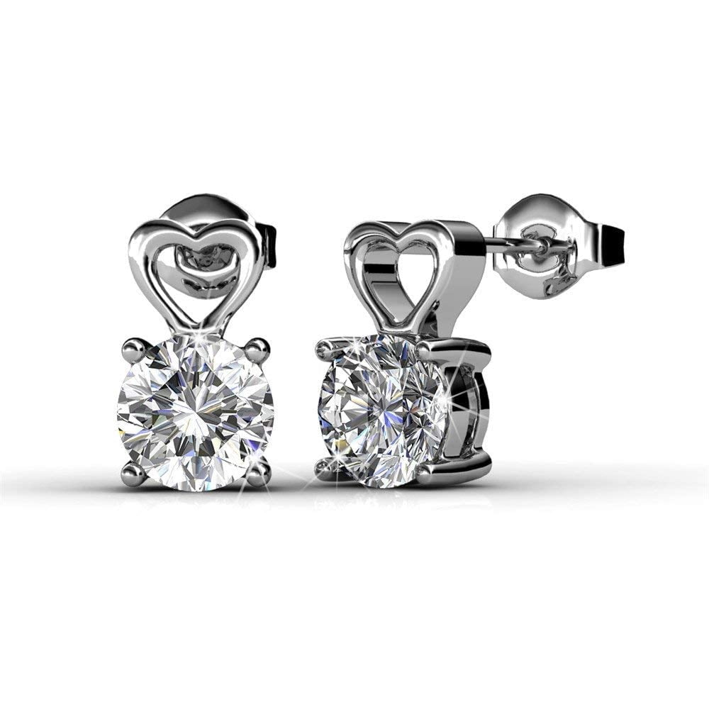 Cate & Chloe Marian 18k White Gold Plated Jewelry Set with Swarovski Crystals Gift for Women