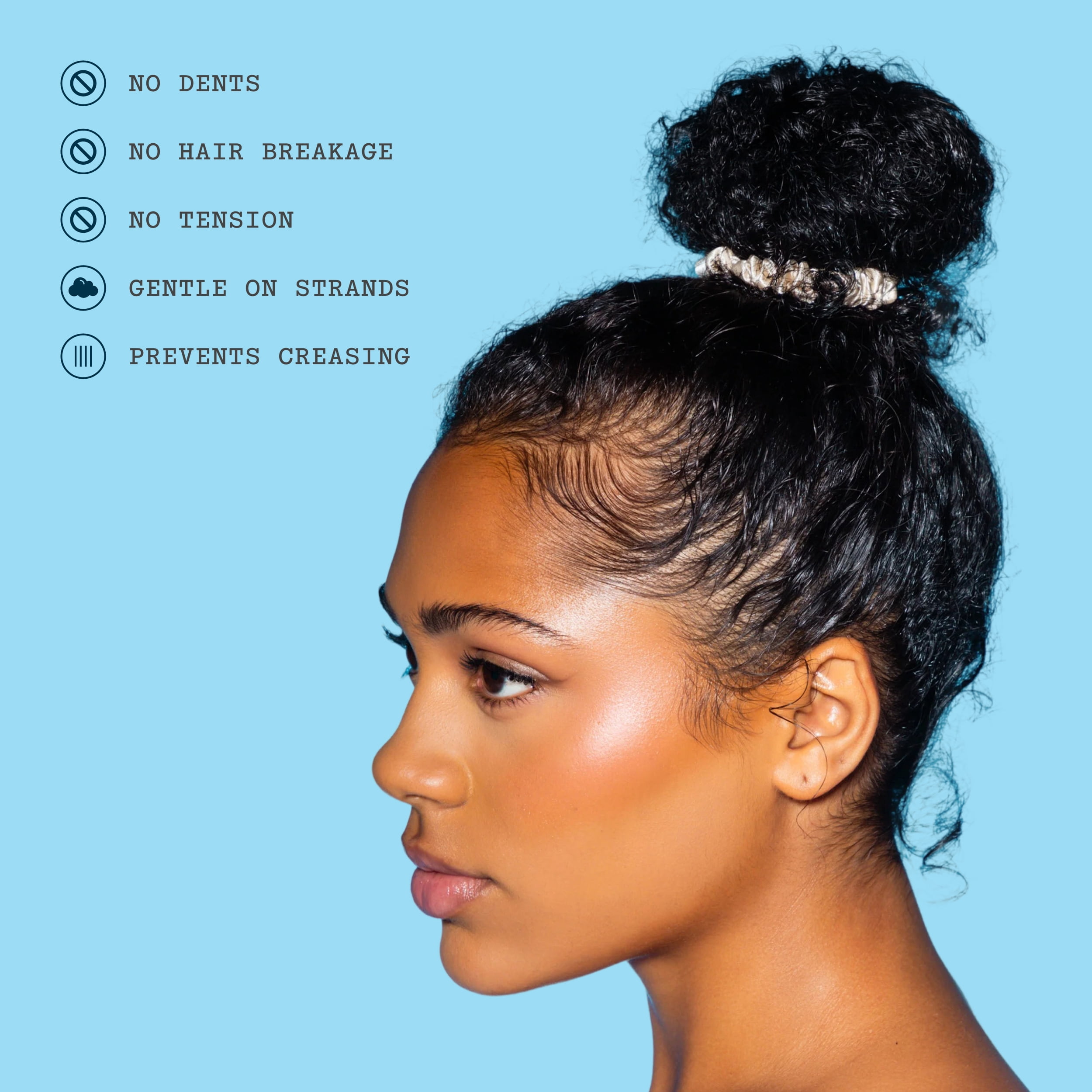 Gimme Beauty Satin Hair Bands, Ultra-Gentle, Anti-Frizz, Ponytail Holder, 5 Count
