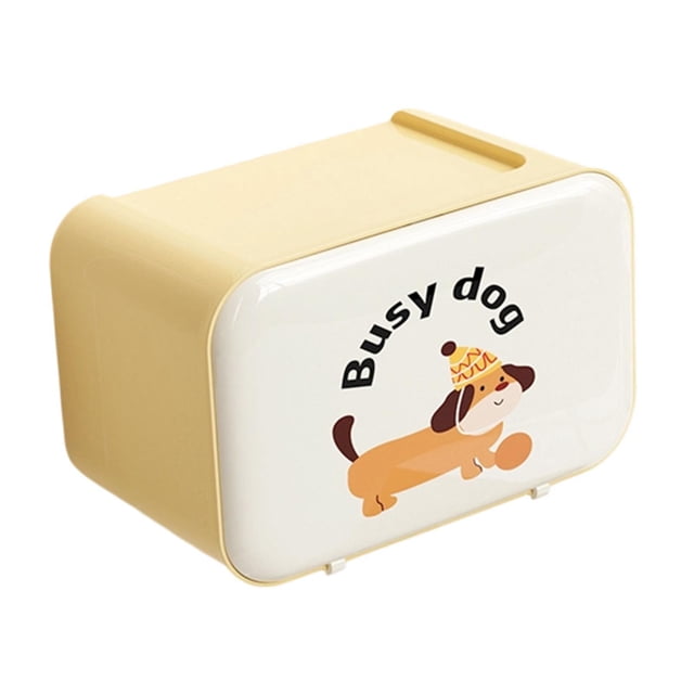 Caja de pañuelos para pared, soporte para papel higiénico, caja de almacenamiento multifuncional, soporte para pañuelos para baño, dormitorio, sala de Perro amarillo