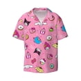 thumbnail image 2 of Lsque Sanrio print Men's Cuban Collar Short Sleeve Shirt Summer Beachwear Casual Button Down Fashionable Vacation Leisure Shirt-XX-Large, 2 of 7