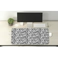 thumbnail image 2 of Floral Computer Mouse Pad, Monochrome Leaves Abstract Design Botanical Arrangement Gardening Inspiration Print, Rectangle Non-Slip Rubber Mousepad X-Large, 35" x 15", Black White, by Ambesonne, 2 of 2