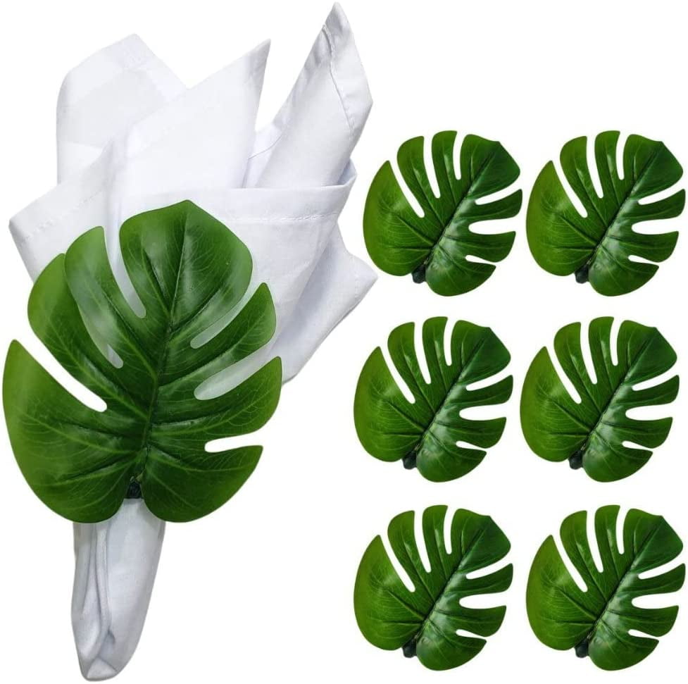  Set of 6 Green Leaf Napkin Rings Napkin Ring Holders for Formal