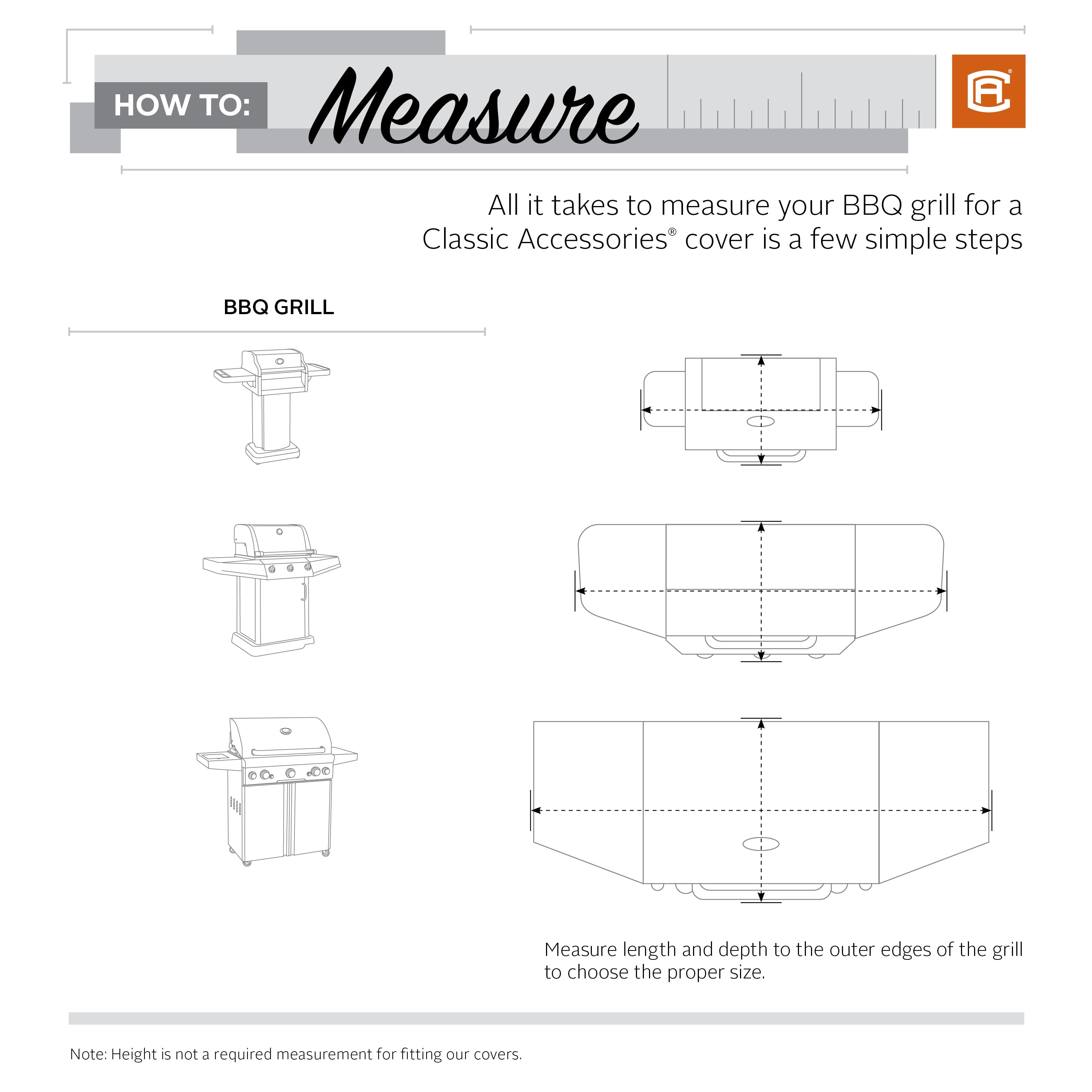 Classic Accessories Madrona Grillabdeckung, Regenfest, Für Grills Bis 168x76x121 Cm