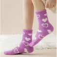 thumbnail image 3 of 5 Pairs Womens Fuzzy Fluffy Cozy Warm Super Soft Slipper Socks Microfiber 3-8 Pairs Home Socks For Christmas, 3 of 7