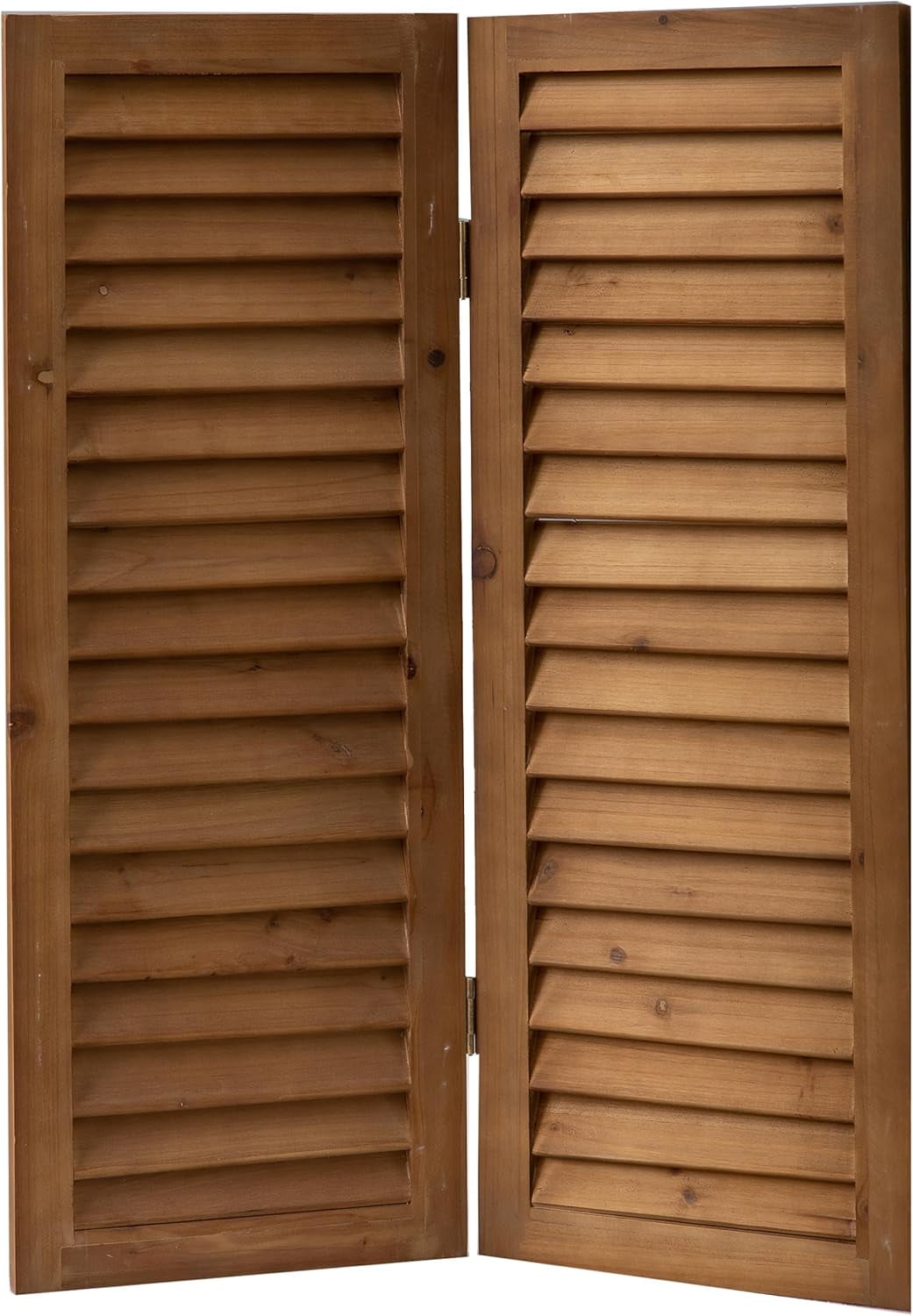 SOFE Wood Short Privacy Screen Indoor, 2.6 ft Tall Shutters Folding Room Dividers 3 Panel, Brown Room Partitions and Dividers Freestanding, Farmhouse Foldable Wall for Home Bedroom Office