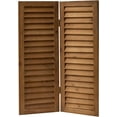 thumbnail image 4 of SOFE Wood Short Privacy Screen Indoor, 2.6 ft Tall Shutters Folding Room Dividers 3 Panel, Brown Room Partitions and Dividers Freestanding, Farmhouse Foldable Wall for Home Bedroom Office, 4 of 7