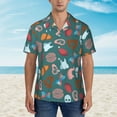 thumbnail image 2 of Susaid cute Skull organ Print Short Sleeve Shirts Button Down Casual Shirts Summer Beach Aloha Button Down Short Sleeve for Men ,, 2 of 7