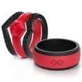thumbnail image 1 of Rinfit Silicone Rings for Women & Men - Couple Sets Rubber Wedding Bands - Black & Red, 1 of 7