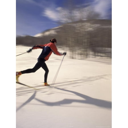 Woman Skiing Classic Nordic Style, Park City, Utah, USA Print Wall Art By Howie