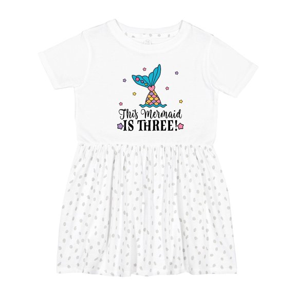 Inktastic 3rd Birthday Mermaid Tail Girls Party Girls Toddler Dress