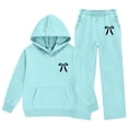 thumbnail image 2 of AVRNLIQ Girls Loungewear 2-Piece Set Hoodie & Wide Leg Sweatpants, Light Blue, Sizes 5-14,Size 9-10 T, 2 of 6