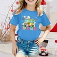 thumbnail image 2 of Valora Teen Kids Summer Tops Easter Round Neck Petal Sleeve Casual Solid Color T-Shirts for Girls Lightweight Everyday Tee for and School Sky Blue 12-13 Years, 2 of 4