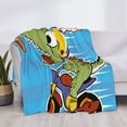 thumbnail image 3 of Disketp Dinosaur Riding a Motorcycle Flannel Blankets - Thick and Warm Blanket for Winter, Soft Fuzzy Plush King Blanket for All Seasons80"x60", 3 of 6