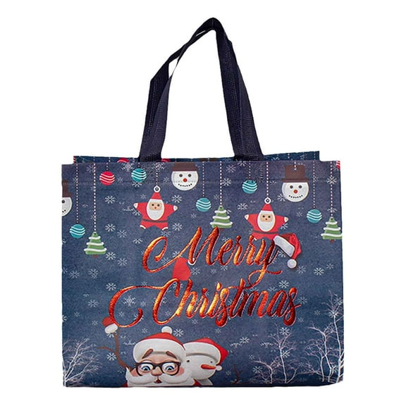 HBYJLZYG Christmas Tote Bags With Handles, Christmas Reusable Grocery Bags Multipurpose Non-woven Large Gift Bag Grocery Shopping Bags For Holiday Christmas Party