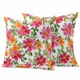 thumbnail image 2 of Pack of 2 Outdoor Pillow Covers 20x20 Inch Waterproof Pink Orange Floral Throw Pillow Covers,Decorative Couch Pillow Shams Protectors Spring Blossom Botanical Flowers Patio Pillowcases Cushion Covers, 2 of 8