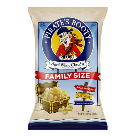 Pack of 6, Pirate Brands Aged White Chedder Rice & Corn Puffs, 10 oz