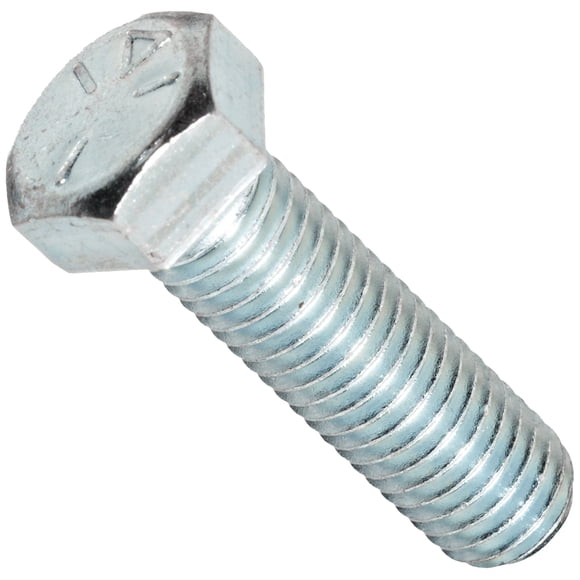 Steel Hex Bolt, Grade 5, Zinc Plated Finish, Hex Head, External Hex Drive, Meets ASME B18.2.1/SAE J429, 1-1/4" Length, Fully Threaded, 5/16"-18 UNC Threads, Imported (Pack of 100)