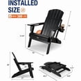 thumbnail image 2 of WINSOON All-Weather HDPE Adirondack Chair, Folding Design, Wide Seat with Cup Holder for Garden, Yard & Patio,Black, 2 of 7