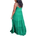 thumbnail image 2 of Gomelly Women Summer Beach Sundress Sleeveless Maxi Dress Loose Long Ladies Casual Party Spaghetti Strap Plus Size Green 3XL, 2 of 3
