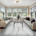 thumbnail image 2 of Wellber Abstract Area Rug Soft Rugs Non-Slip Washable Floor Carpet for Bedroom Living Room Kitchen Home Decor,5'x8',Light Grey, 2 of 6