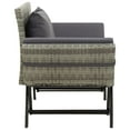 thumbnail image 3 of vidaXL Garden Bench with Cushions 69.3" Gray Poly Rattan, 46232, 3 of 9