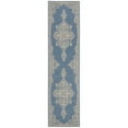 thumbnail image 5 of SAFAVIEH Beach House Harding Traditional Indoor/Outdoor Runner Rug Cream/Blue, 2' x 8', 5 of 7
