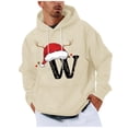 thumbnail image 2 of Yteetum Men's Oversized Christmas Hoodies Christmas Letter Print Drawstring Pullover Hooded Sweatshirts Mens Casual Christmas Print Loose Long Sleeve Hoodies Xmas Hooded Sweatshirt Fall Clothes, 2 of 5