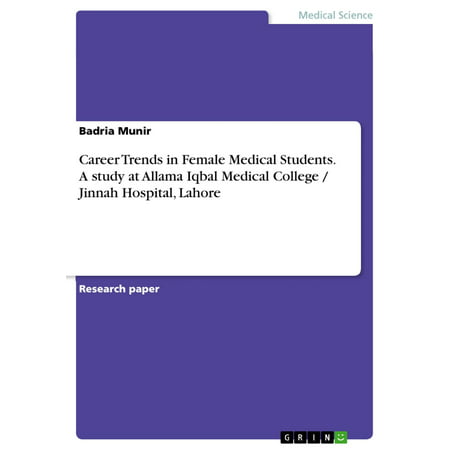 Career Trends in Female Medical Students. A study at Allama Iqbal Medical College / Jinnah Hospital, Lahore -